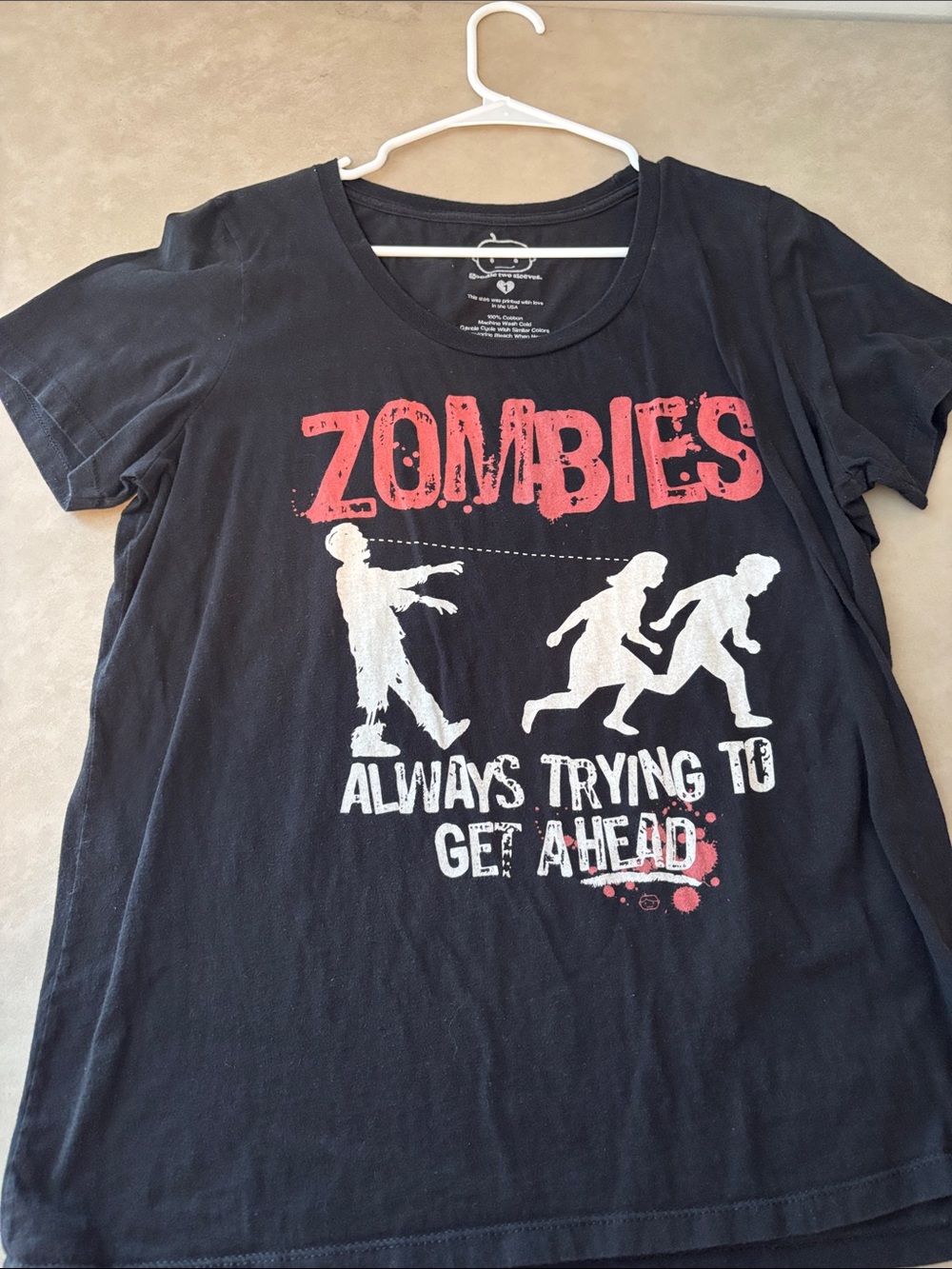Black 'Zombies' Graphic Short-Sleeve Tee - Casual Crew Neck